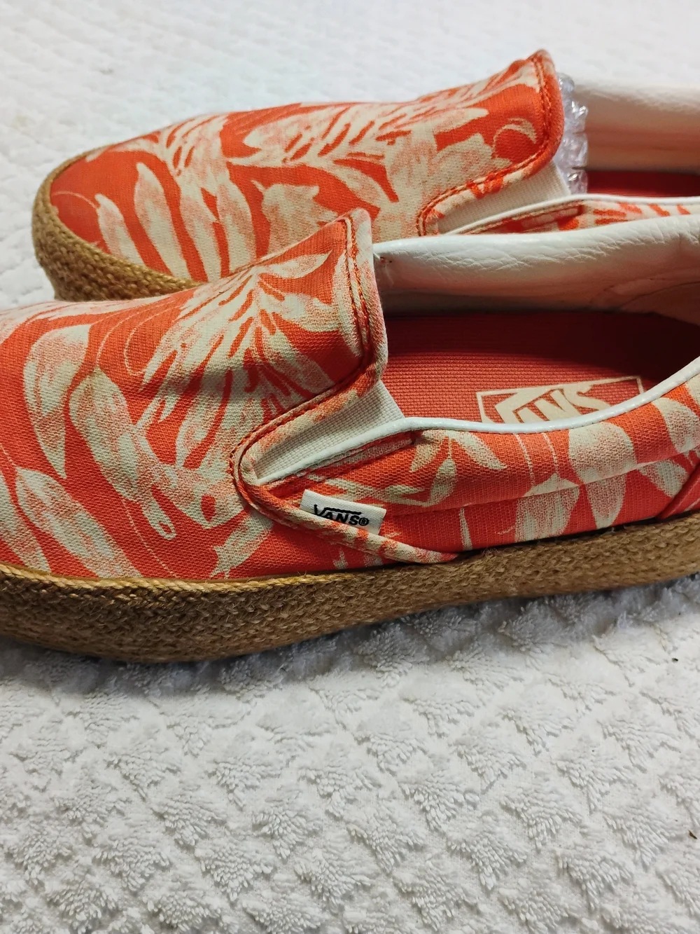 Vans Coral Tropical Floral Slip-On Espadrilles Sneakers Women's Size 10